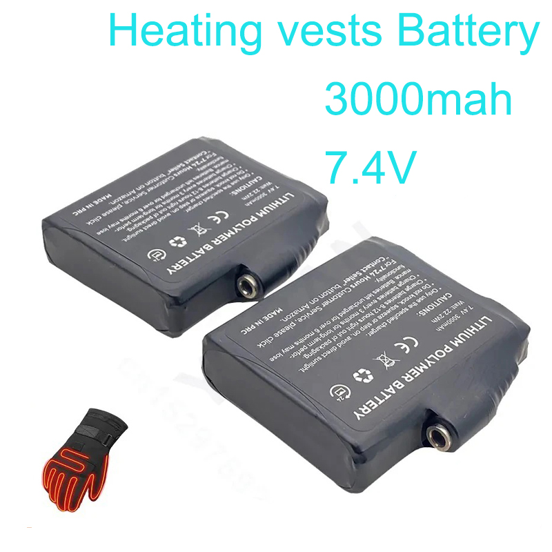 Heated Vest Battery - Bateria Glove 7.4V 3000mAh de Polímero